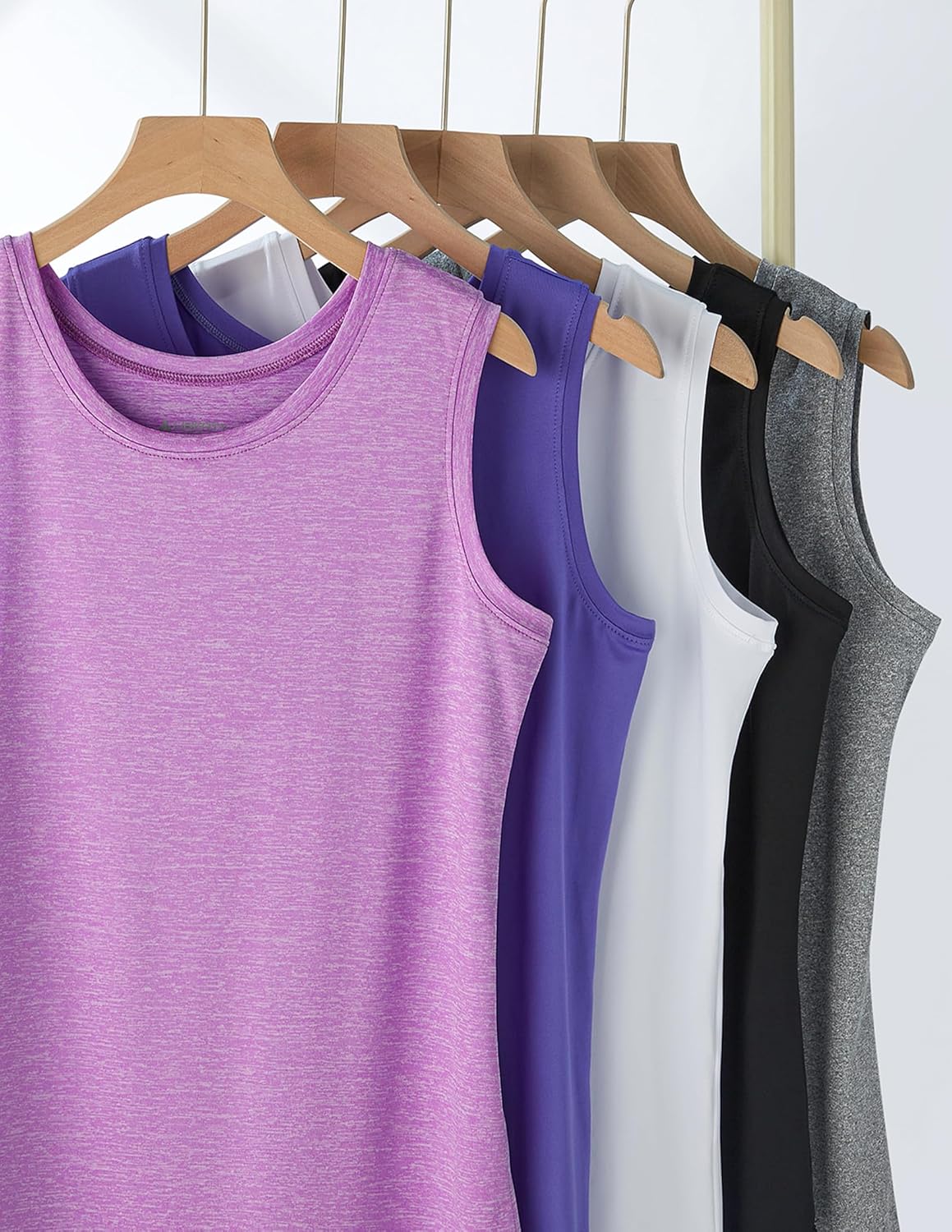 Skiennix 5 Pack Women's Workout Tank Tops - Wide Straps Athletic Sleeveless Shirts for Yoga & Tennis