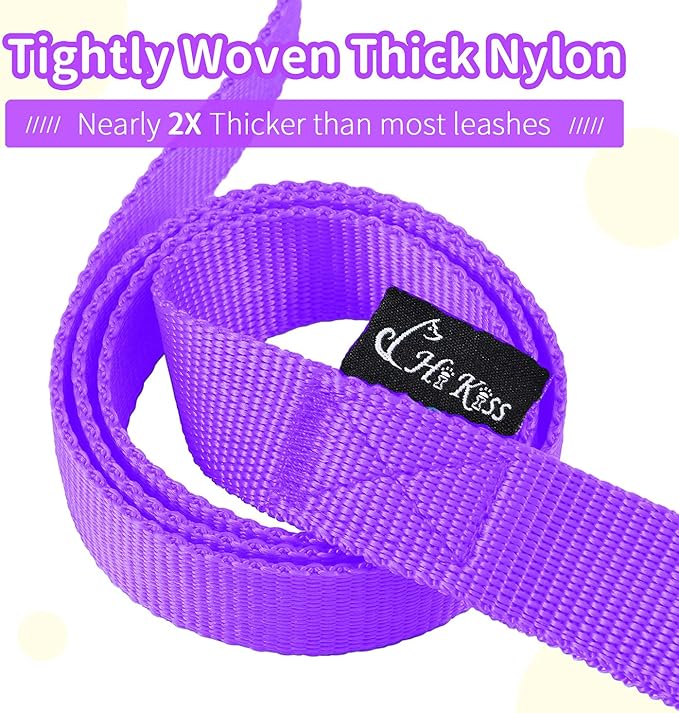 HIKISS Long Dog Leash Obedience Recall Training Agility Lead with Thickening Material for Large Dog - 15ft 20ft 30ft 50ft 100ft Training Leash(Purple 50ft)