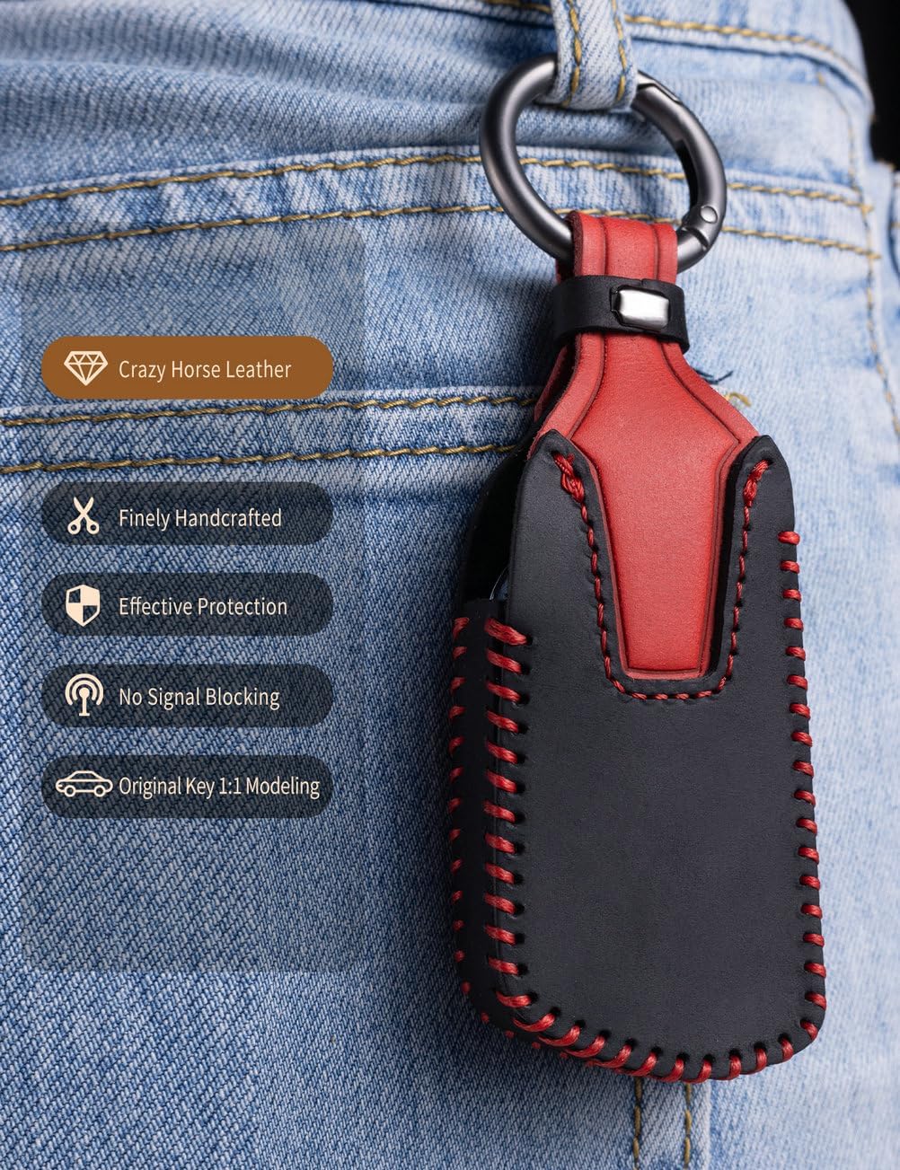 for Volkswagen Key Fob Cover Leather Car Key Case Keychain Fob Holder