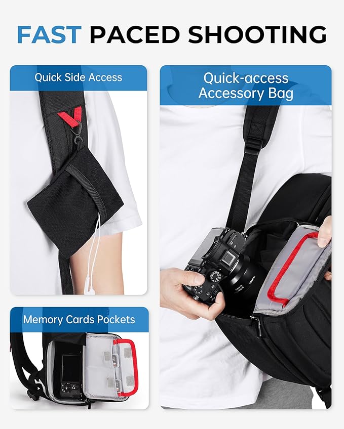 BAGSMART Camera Bag for DSLR, Waterproof Camera Backpacks for Photographers