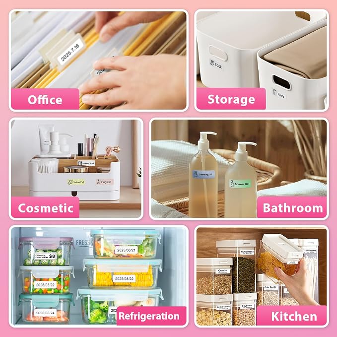Label Maker Machine with Tape, Small Portable Bluetooth Label Printer, Handheld