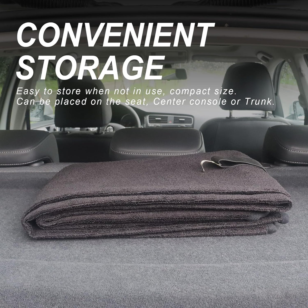 Sweat Towel Car Seat Cover Protector Front Seats for Gym Workout, Running, Swimming, Beach and Hiking, Waterproof Universal Seat Cover for Car, Truck, Van & SUV (Black, 1pcs Front Seat)