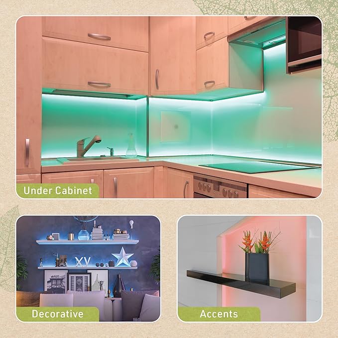 Multicolor RGBW Smart LED Strip Light Kit, 16ft with Remote 351123