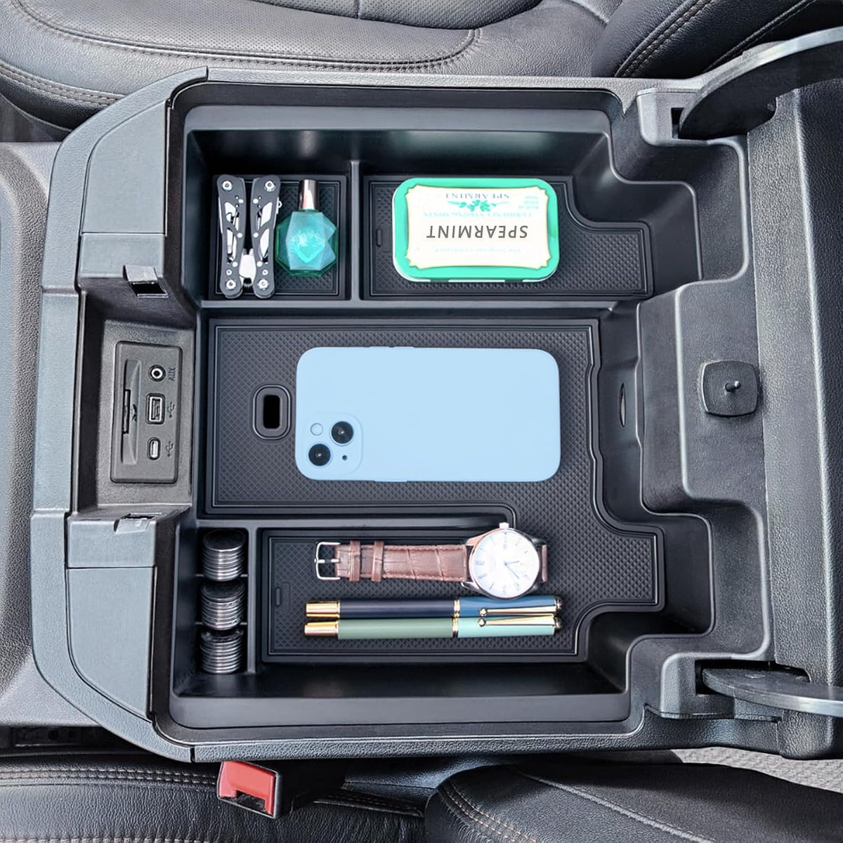 Center Console Tray Compatible with 2019-2023 Chevy Silverado/GMC Sierra