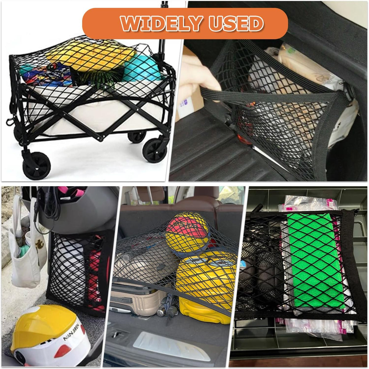 13.8 x 9.8 inch Universal Elastic Cargo Net Pocket,2 Pack