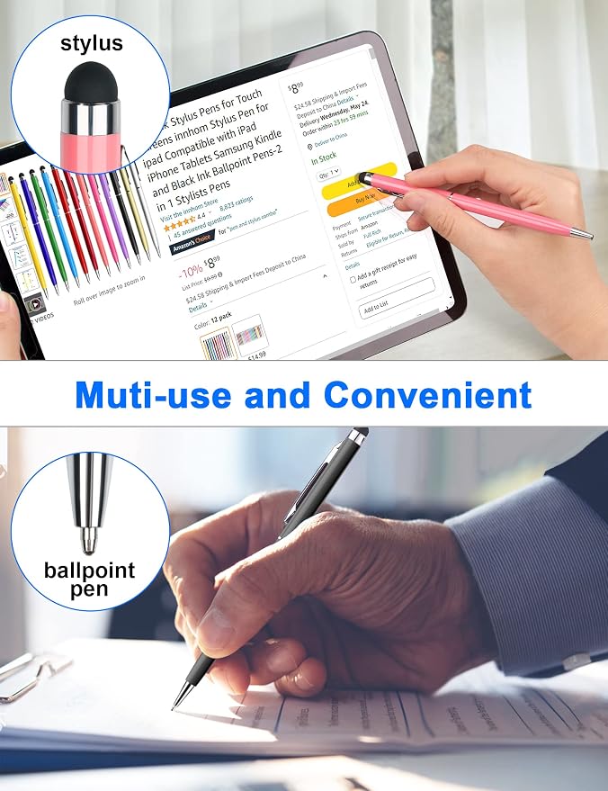 innhom 36 Pack Stylus Pens for Touch Screens Stylus Pen for iPad 2 in 1