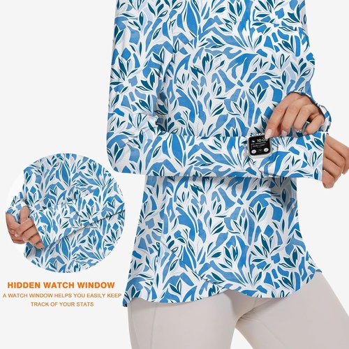 Blingfit Women's Long Sleeve Workout Tops - Lightweight UPF50+ UV Protection for Running & Hiking