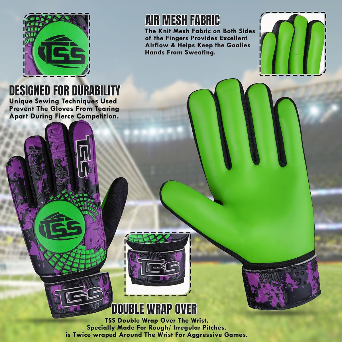 Regine Switzerland Soccer Goalie Gloves - Youth & Adult Football Keeper Gloves with Double Wrist Protection & 4mm Anti-Slip Grip