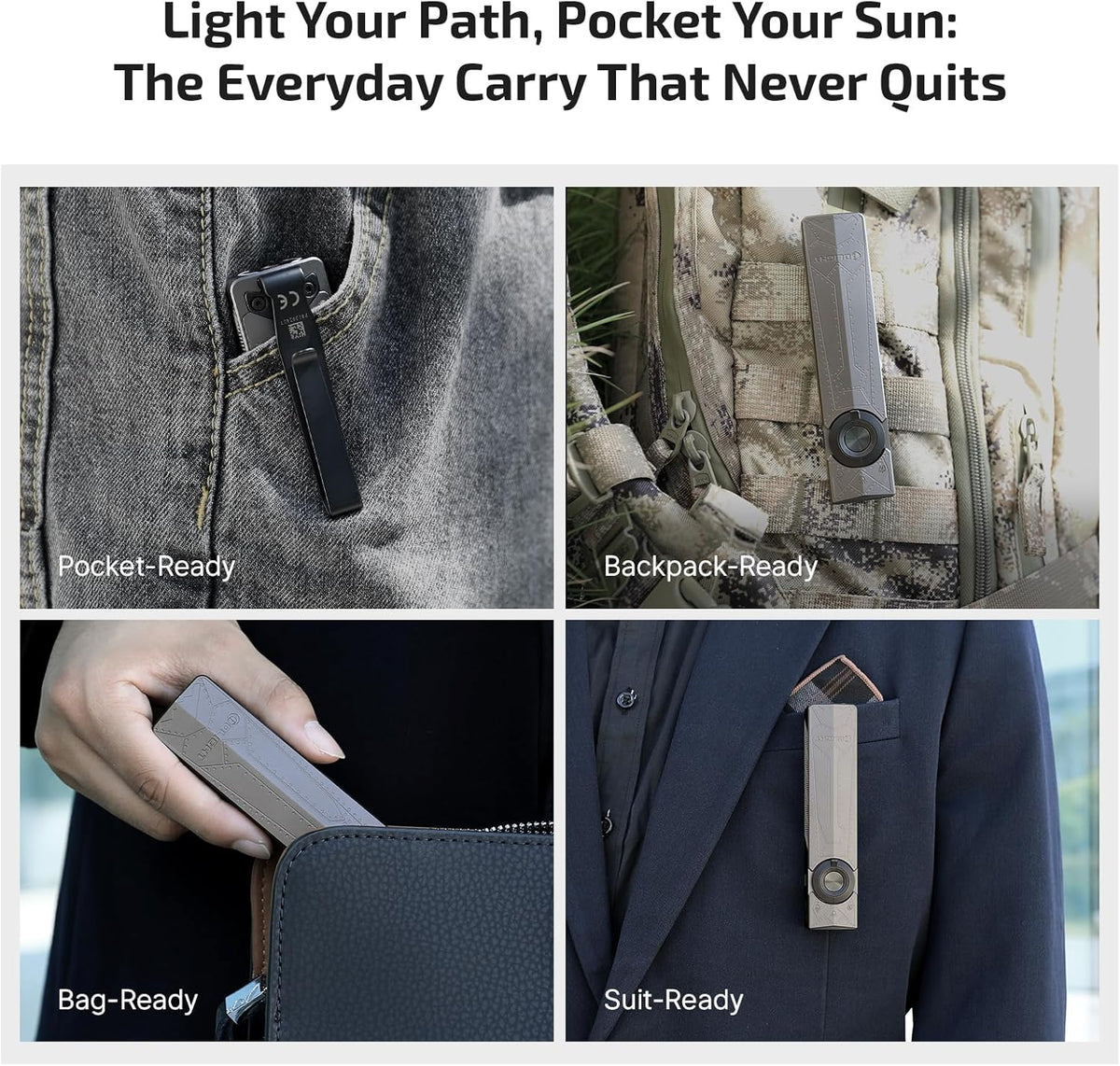OLIGHT ArkPro EDC Flashlight - Rechargeable 1500 Lumens with Green Beam, UV & White LED | Compact Pocket Design for Outdoor Use
