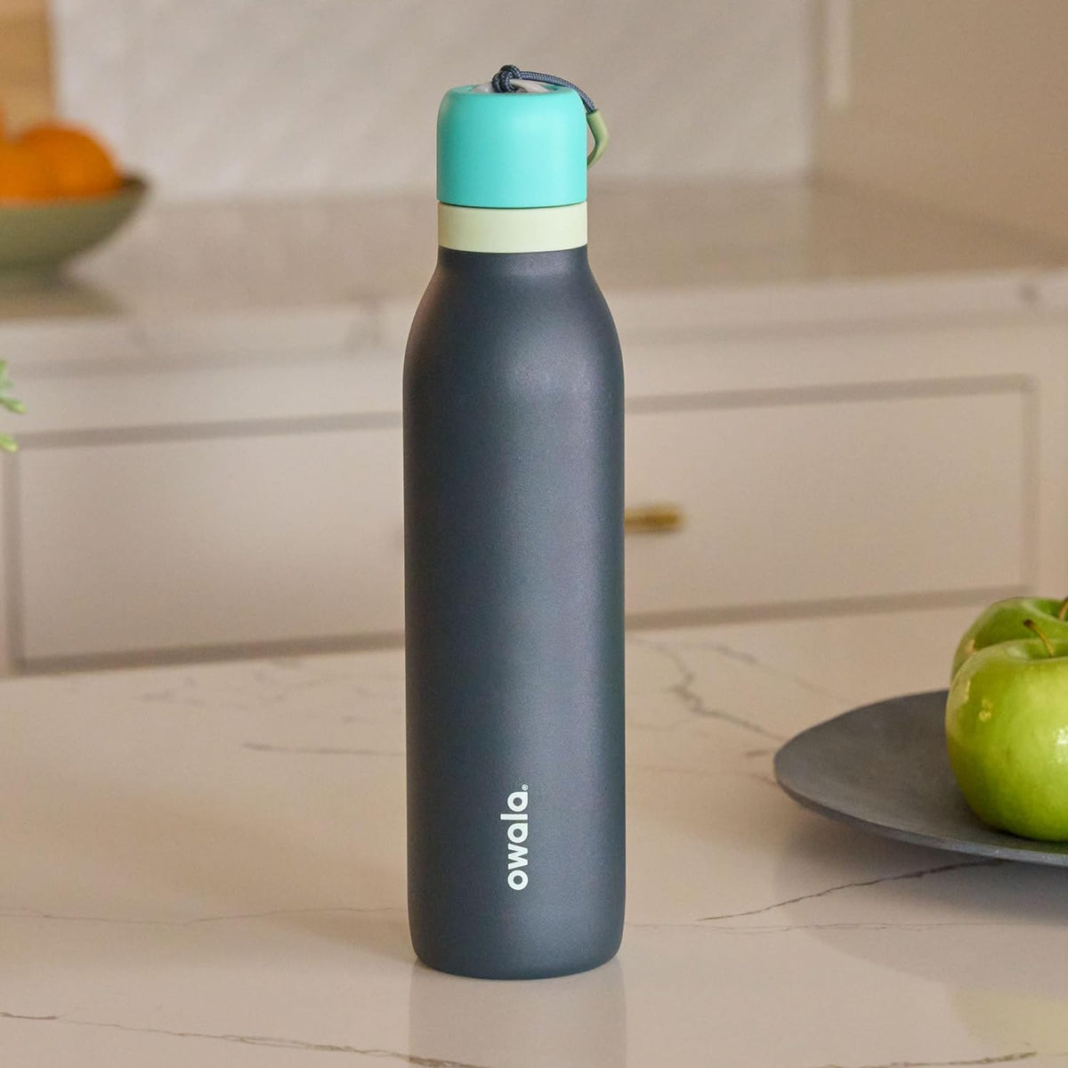Owala FreeSip Insulated Stainless Steel Water Bottle - 18 oz BPA-Free with Straw for Sports & Travel - Blue/Grey