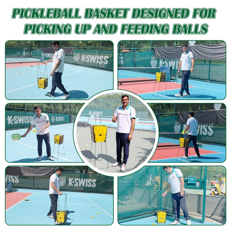 OLE ANDIGO Pickleball Hopper Collector, 40 Pickleball Balls Capacity, Lightweight Pickleball Picker Upper, Pickleball Picking Ball Picking Tool.