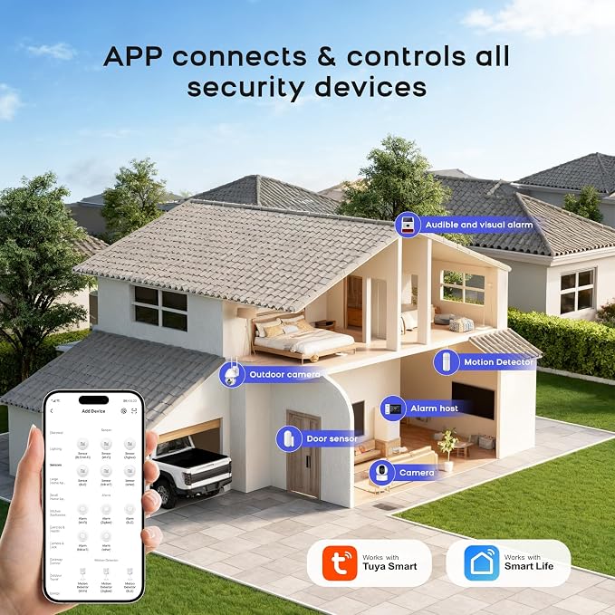 Alarm System for Home Security, SOS Button, Window Alarms, Door/Motion Sensors
