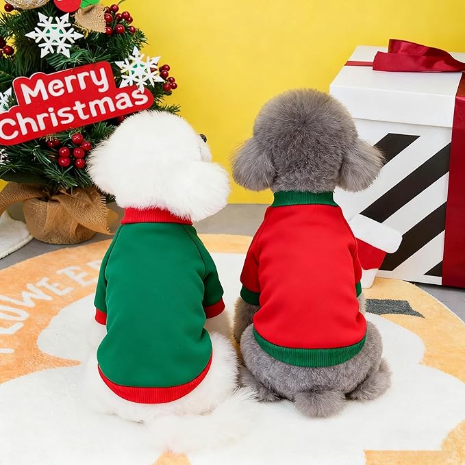Custom Dog Hoodie, Personalized Sweatshirt with Photo Text Name Logo, Customized Hooded Sweater for Small Medium Large Dogs & Cats (Red + Green Sleeves, XX-Large)