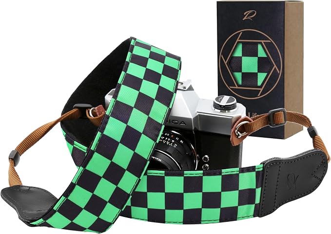 Padwa Lifestyle Green Black Plaid Camera Strap