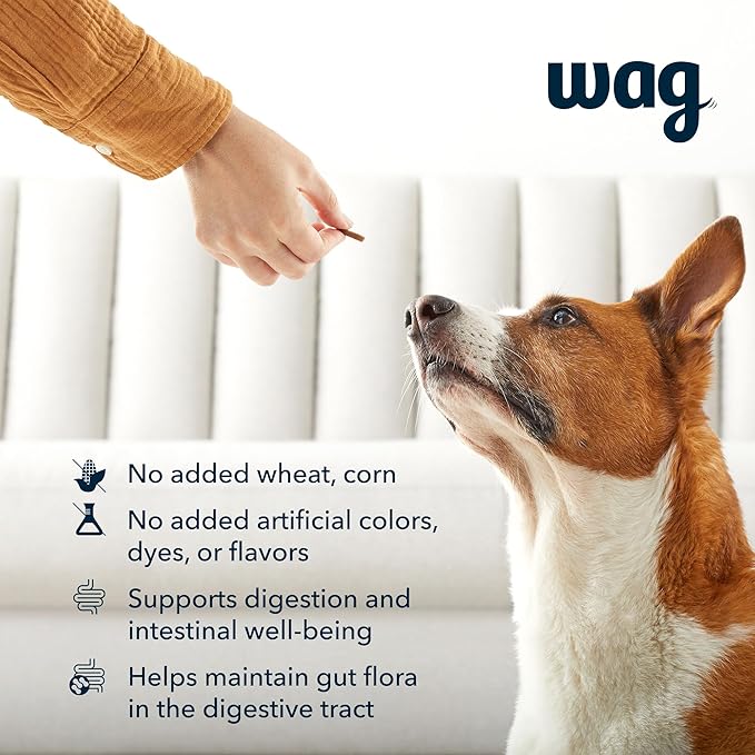 Amazon Brand - Wag Probiotic Supplement Daily Chews for Dogs, Supports Digestion and Gut Health, Natural Duck Flavor, 90 count