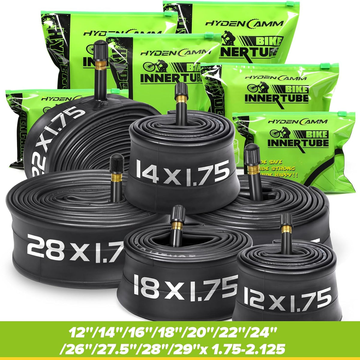 Reliable Bicycle Tube by [Brand Name] - 12 to 29 Inch Sizes with 32mm AV Schrader Valve & Tire Levers