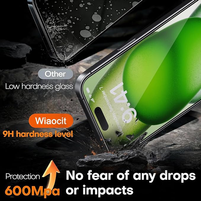 Wiaocit 3 Pack Tempered Glass Privacy Screen Protector