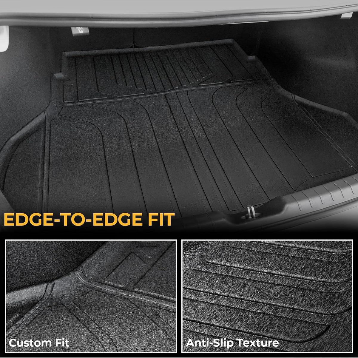 Floor Mats for Kia K4 2025-2026, All Weather Floor Mats Trunk Cargo Liner and Door Sill Guards Accessories, Full Coverage Set