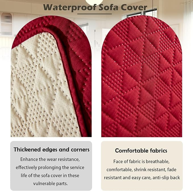 Waterproof Dog Bed Cover Pet Blanket, Soft Pet Couch Covers for Sofa Washable, Bed Couch Sofa Furniture Protector for Puppy Cat Kids (Red,170 * 210 CM)