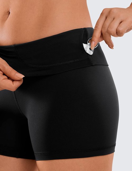 CRZ YOGA Biker Shorts - High Waist 4'' Naked Feeling Spandex for Yoga & Gym Workouts