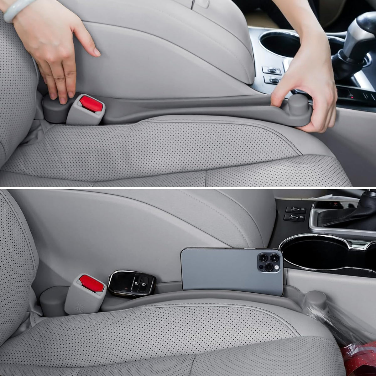Givifive Car Seat Gap Filler 2Pack 3IN1 Organizer with Storage Slot & Hook