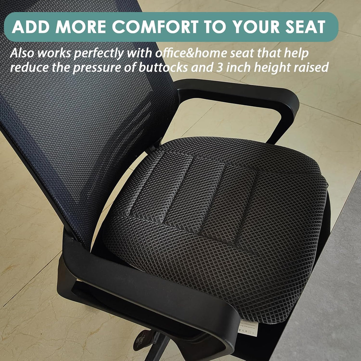 17.7"L×16.9"W ×3"H Car Booster Seat Cushion Raise Height for Short People