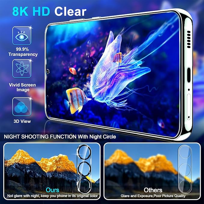 firtstnow 3 Pack for Samsung Galaxy S25 Screen Protector Tempered Glass + 3