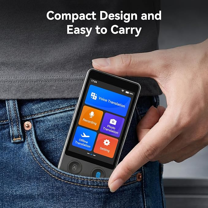 W12 Language Translator Device, 2026 Upgraded AI Translator No WiFi Needed