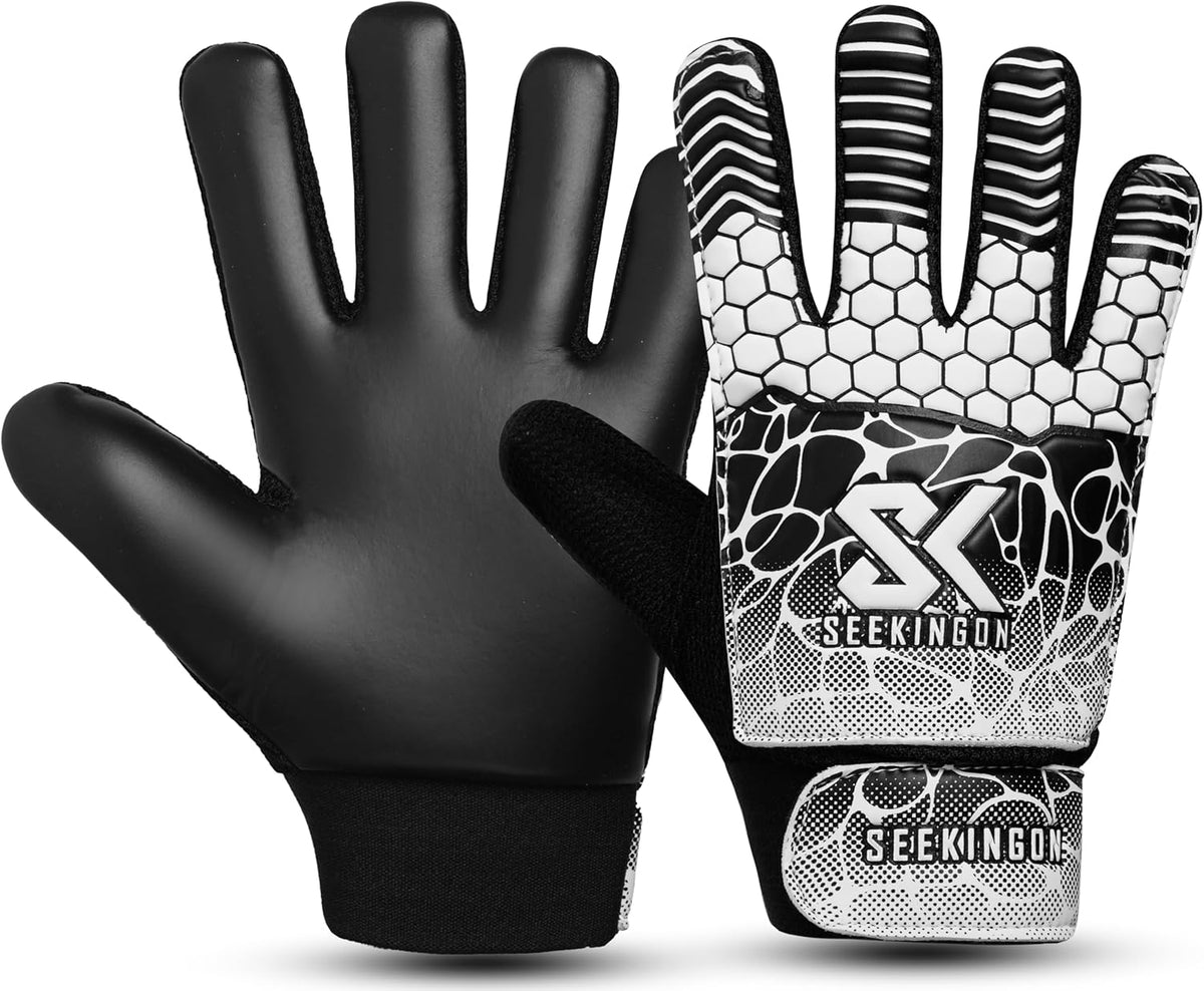 Skiennix Soccer Goalie Gloves - Youth Football Goalkeeper Gloves with Double Wrist Protection | 4mm Super Grip Palm
