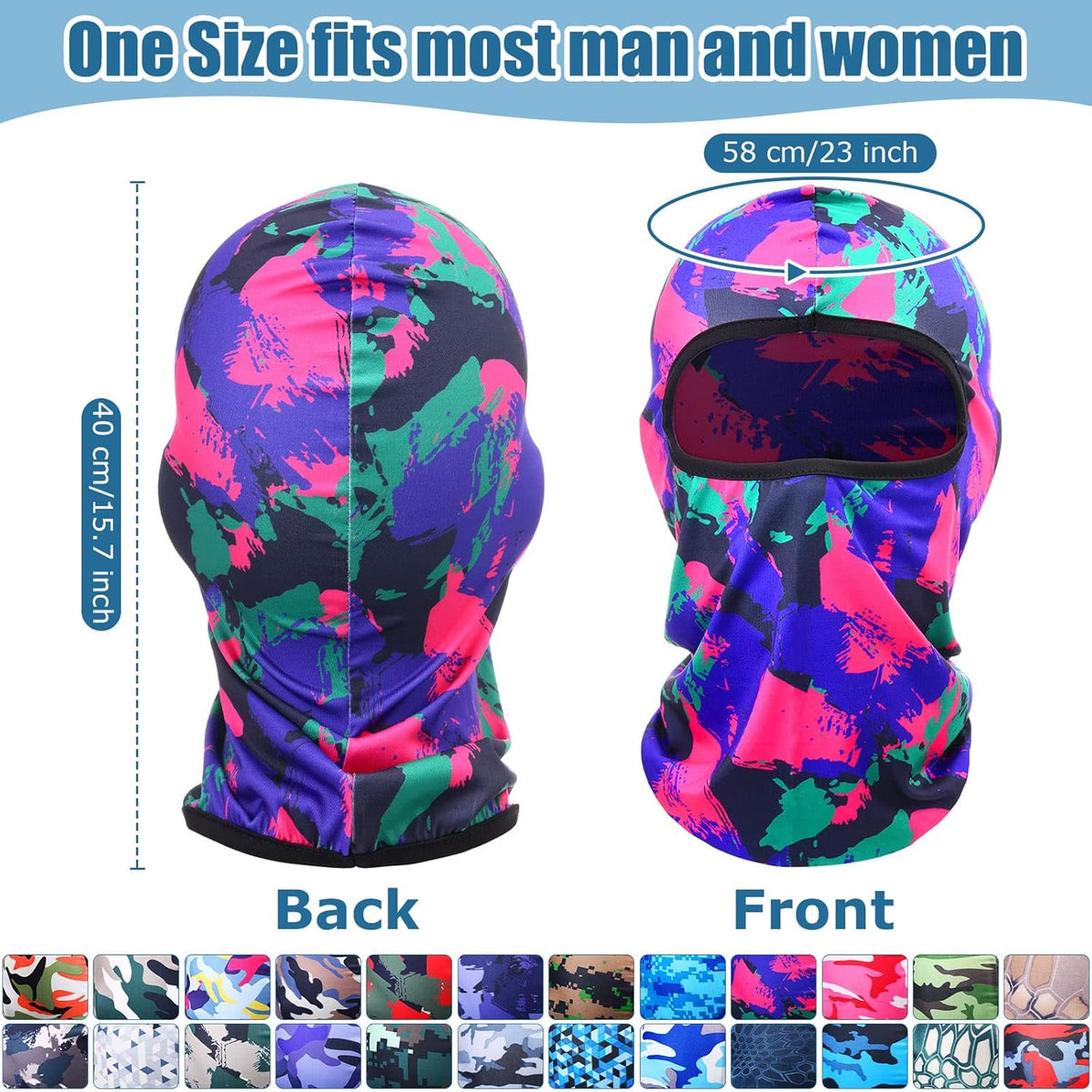 Tarpop Ski Mask Balaclava - Full Face Cover for Men | 24 Pieces with UV Protection