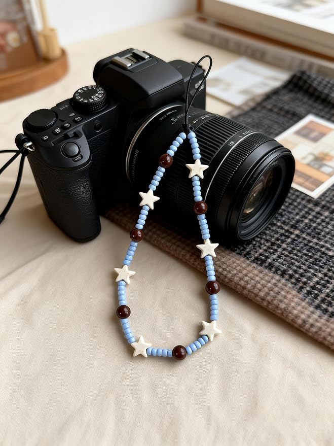 2 Pcs Phone Charm Strap Hand for iPhone Wrist Strap Camera Lanyard Pearl Beaded