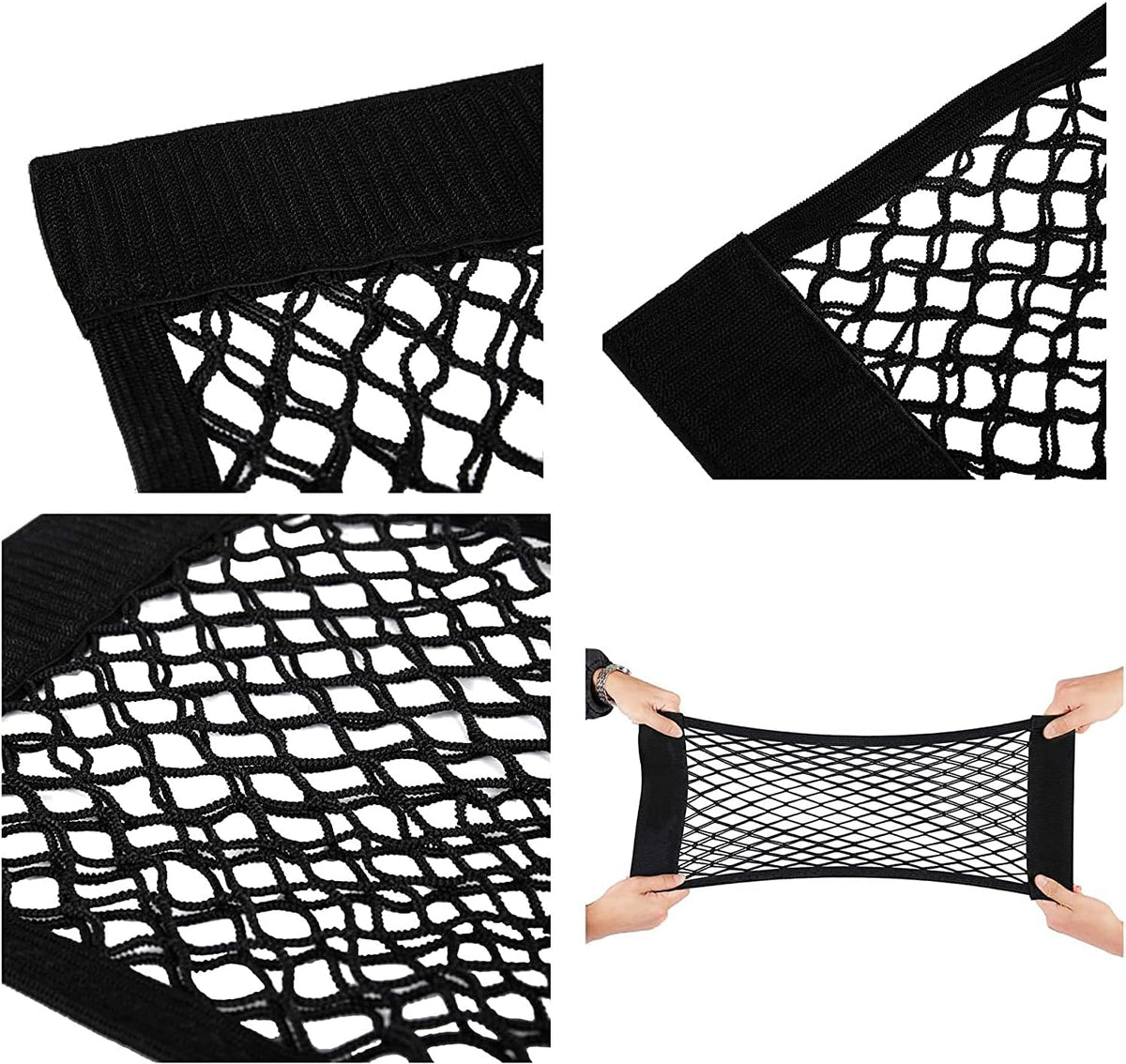 Universal Mesh Cargo Net Storage Net Wall Sticker Organizer Pouch Bag Storage Mesh Net for Car Trunk Storage Add On Organizers for Car Truck (15" x 9.5"(2 Packs, W/Loop))