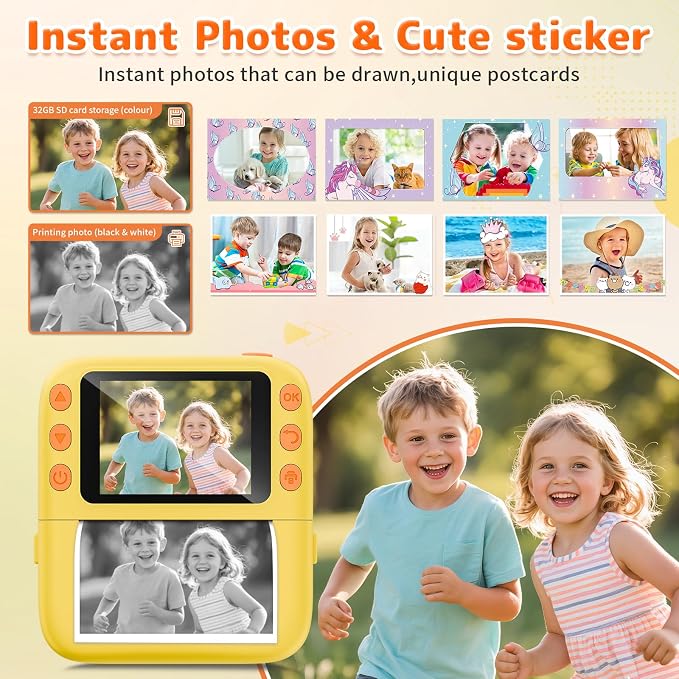 Instant Print Camera for Kids, Christmas Birthday Gifts for Girls Boys