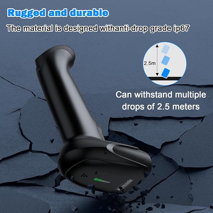 Symcode 2D Wireless Barcode Scanner, 1D QR Bar Code Reader Scanner Automatic