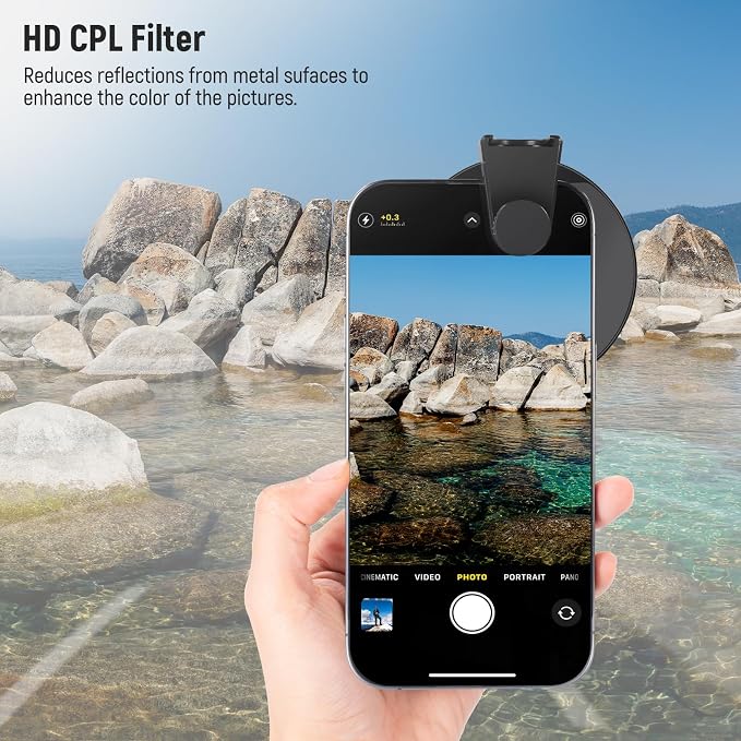NEEWER 67mm CPL Filter for Phone, Circular Polarizing Camera Lens Filter
