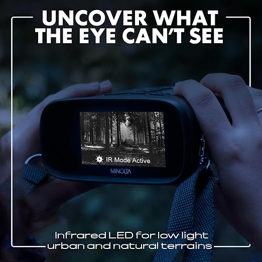 Minolta 10x25 Digital Night Vision Monocular w/Built-in 4K HD Video Camera