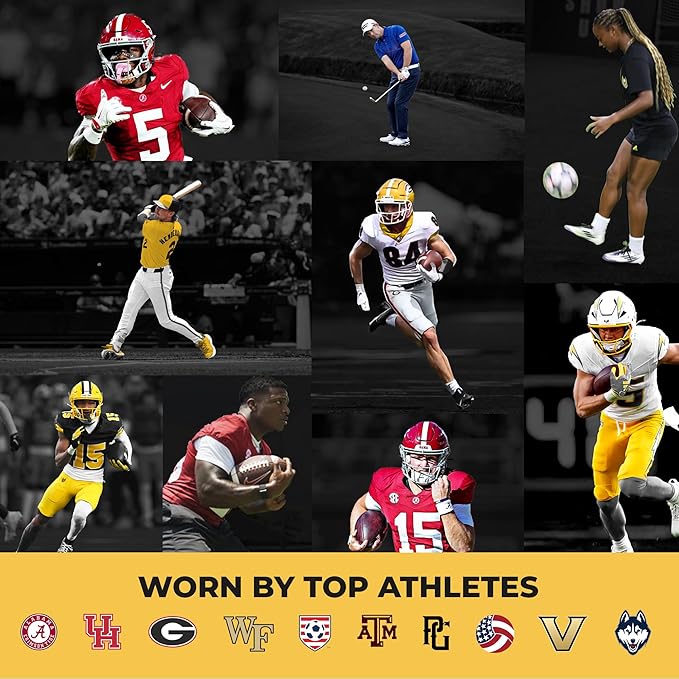 VKTRY Gold for Cleated Shoes - Carbon Fiber Performance Insoles Customized Athletic Inserts for Football, Baseball, Soccer, Golf, Lax & More | Run Fast, Jump High, US: M7-7.5, W9-9.5, 121-170 lbs