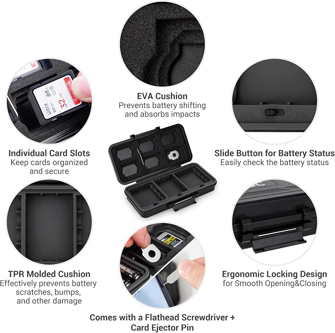 JJC Camera Battery SD Card Case