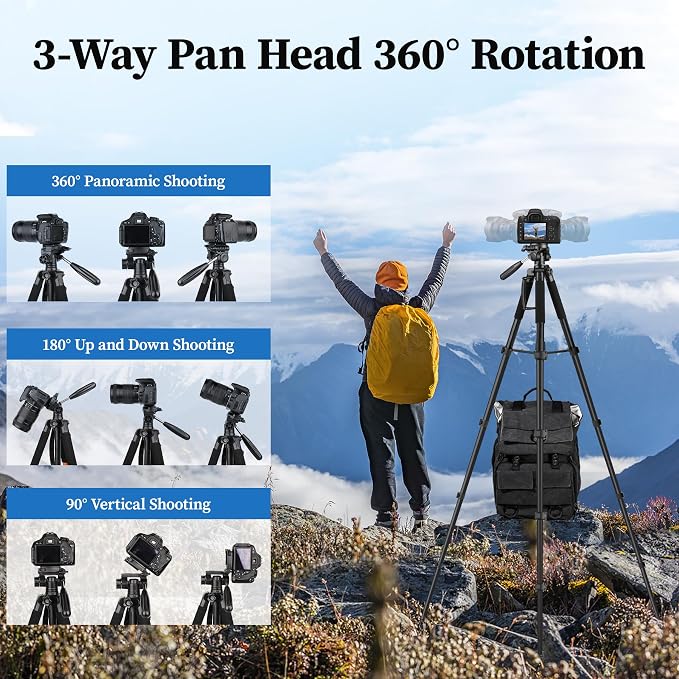 JOILCAN Tripod Camera Tripods, Heavy Duty Cameras Tripod Stand, Professional
