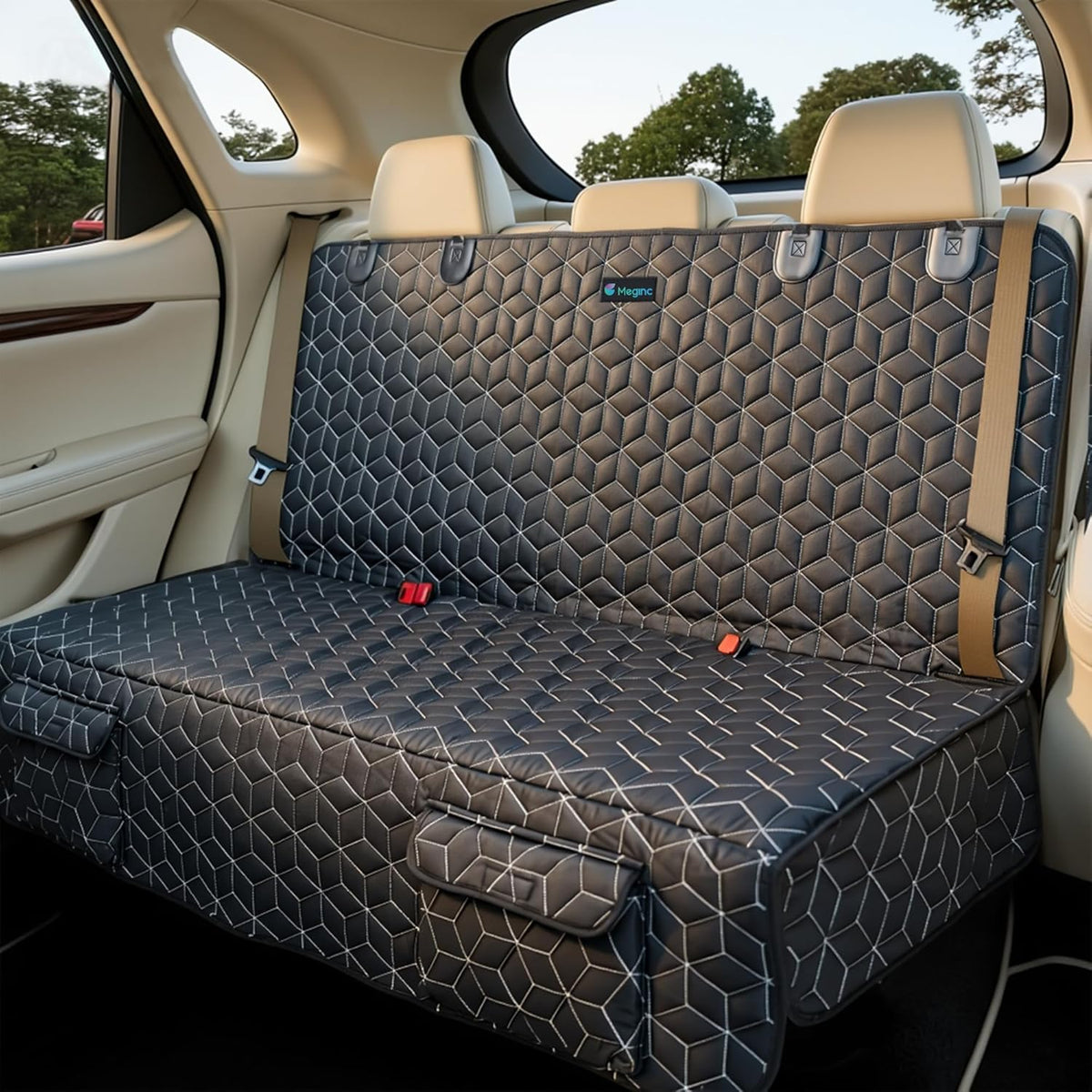 Meginc SUV Cargo Liner for Dogs,100% Waterproof Pet Trunk Car Seat Cover Mat with Bumper Flap Protector,Dog Protect Auto Carpet, Heavy Durable Pet Car Seat Protector for SUV CRV RAV4 Q5 CX5