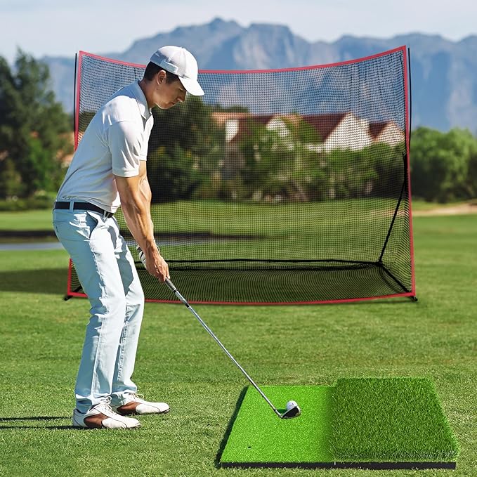 JAYA Golf Hitting Mat with Heavy Rubber Base, Foldable Golf Practice Mat for Indoor and Outdoor Training, Fairway & Rough Turf for Swing and Chipping