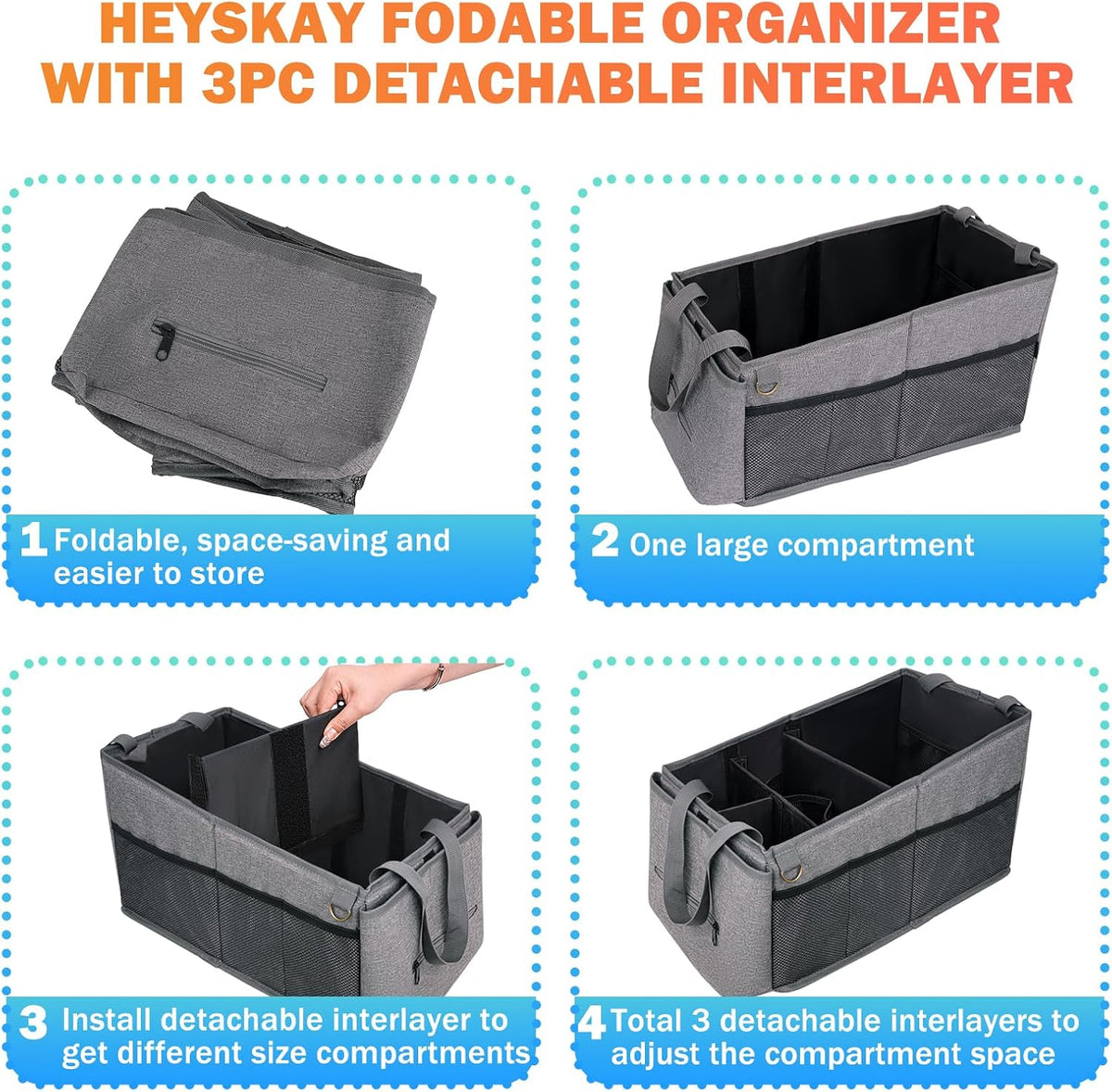 HEYSKAY Backseat Car Organizer Car Caddy Passenger Seat Organizer for Kids