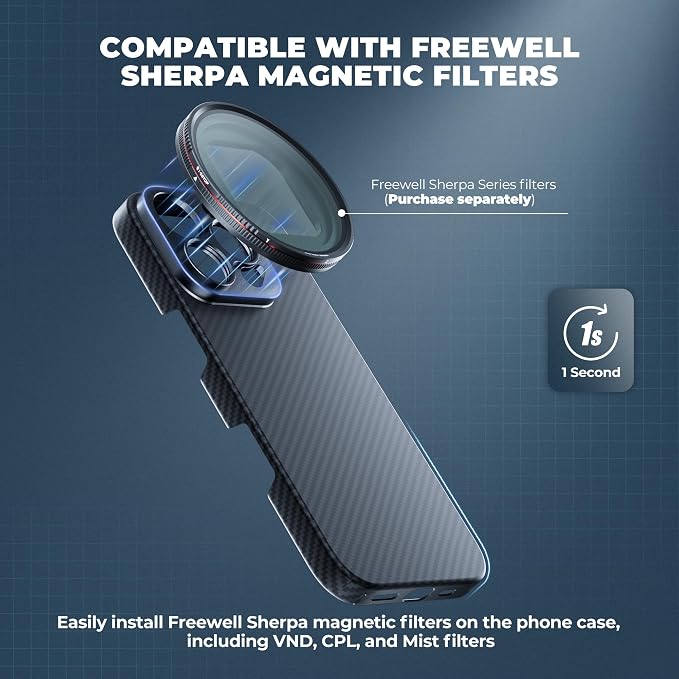 FREEWELL Pro Filmmaker Case for iPhone 16 Pro Max - 17mm Lens & Magnetic Filter