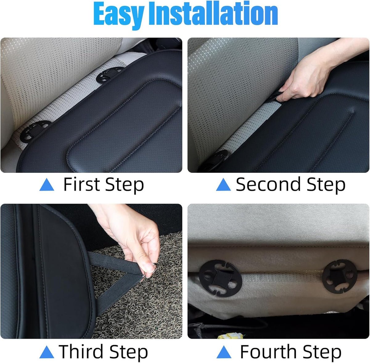 KAYI Car Seat Cushion, Comfort Memory Foam Car Cushions for Driving, Breathable Leather Surface with Anti Slip Rubber Bottom, Seat Cushion for Car and Office Chair (1 Pack, Beige)
