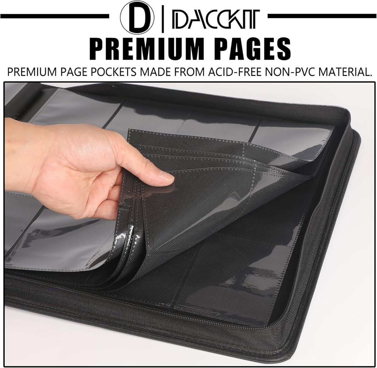 Premium Card Binder - 12 Pocket Design for 1200 Trading & Sports Cards | Model D, Bright Orange