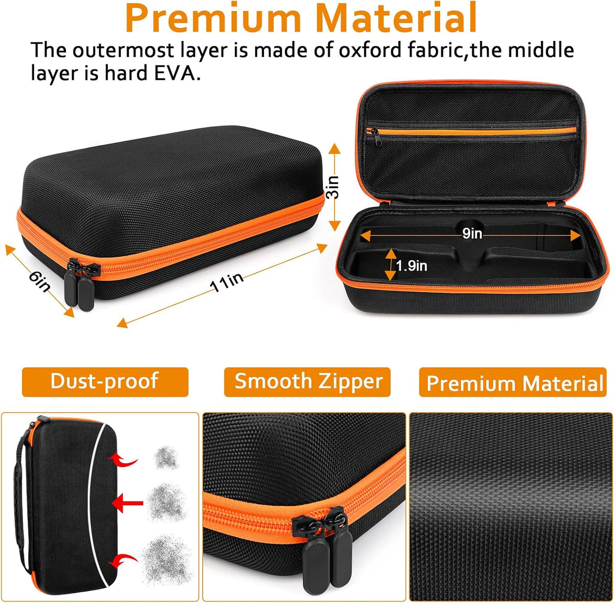 Wireless Microphone Case Compatible with J-B-L wireless Two Mic System, Partybox Mic Portable Storage Bag for Singing Karaoke, Handheld Mic Carrying Case for Receiver, Battery, Adapter(Box Only)
