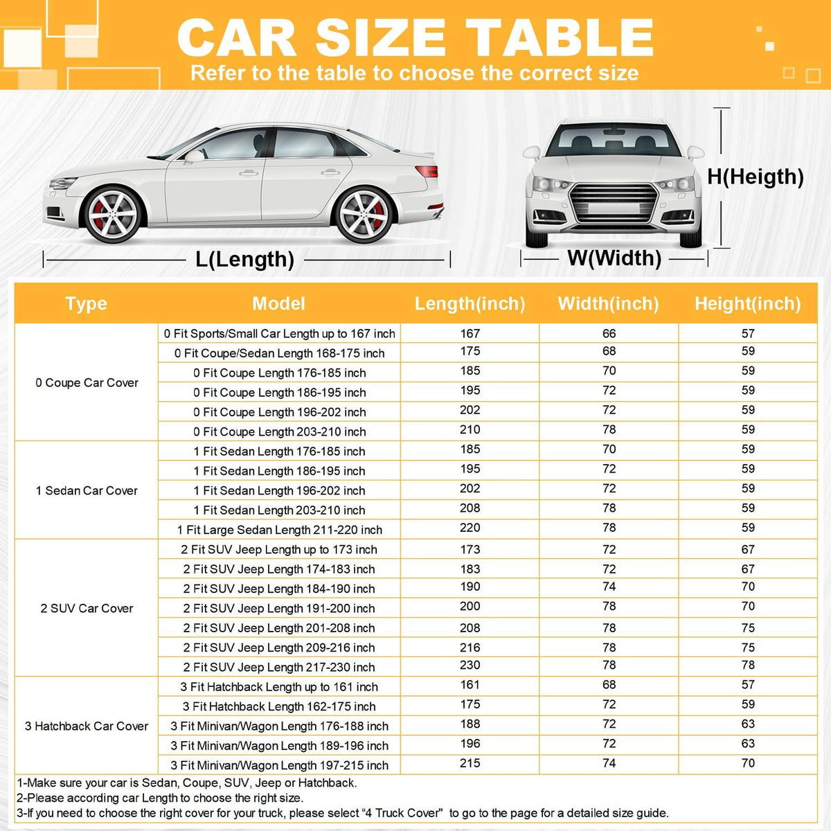 GUNHYI 16 Layers Car Cover Waterproof All Weather, Heavy Duty Outdoor Car Cover Universal Fit Sedan Toyota Avalon, Ford Taurus, Lincoln MKS/Continental, BMW 740i, Mercedes Benz S Class etc.
