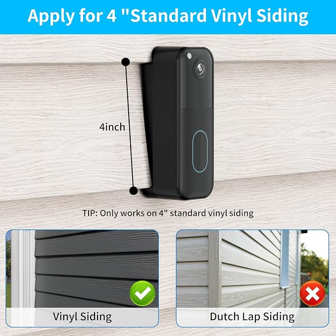 Blink Doorbell Vinyl Siding Mount, Compatible