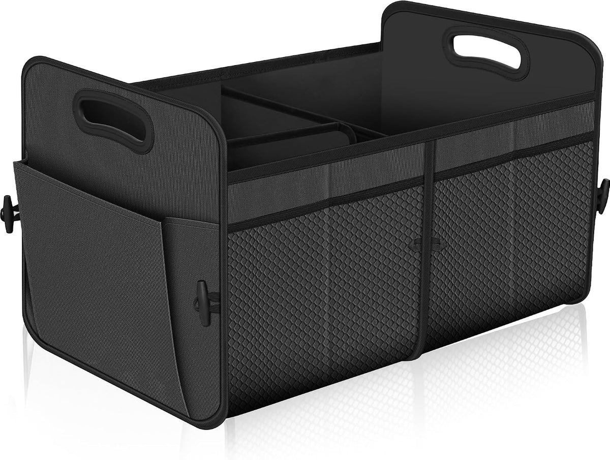 Femuar Car Trunk Organizer,Car Storage Organizer with 72L Large Capacity Waterproof Collapsible and 11 Pockets,Trunk Organizer for Car Suv/Jeep/Sedan, Large Size, Pink