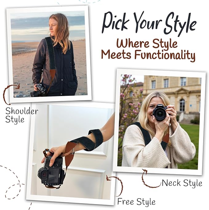 Art Tribute Camera Strap, Vintage Embroidered Neck Shoulder & Crossbody Camera